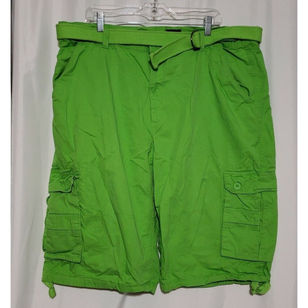 Henry & William New York Cargo Shorts Neon Green Size Mens Size 44 X 14 Belt